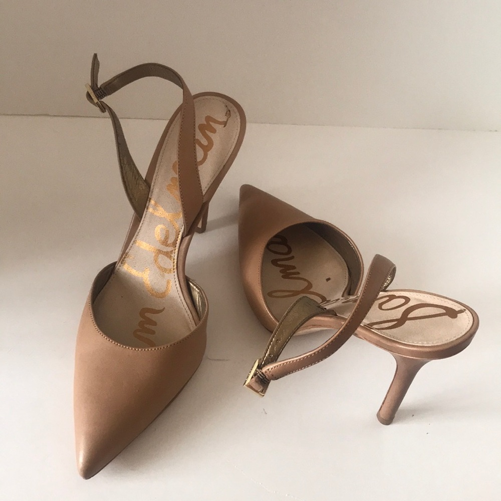 Sling back pump-camel